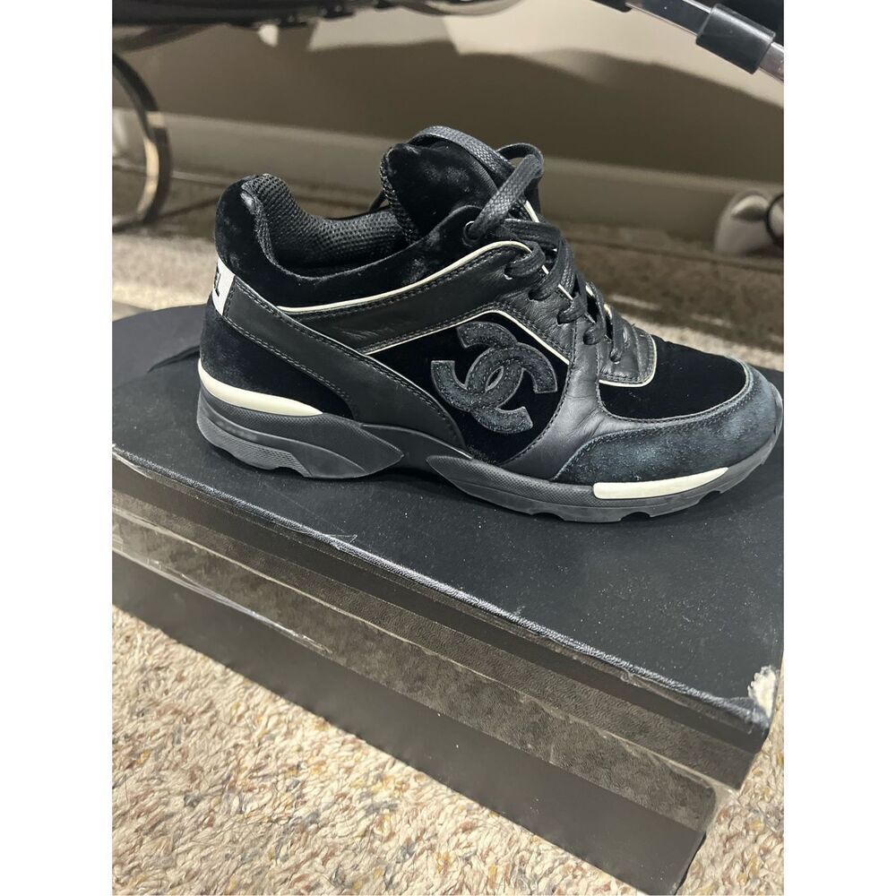 Chanel black sneakers size 36